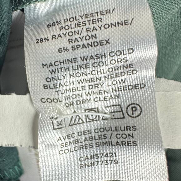 Ann Taylor Side Zip Ankle Stretch Women Dress Pants Green Small 4 Petite Causal - Picture 7 of 8
